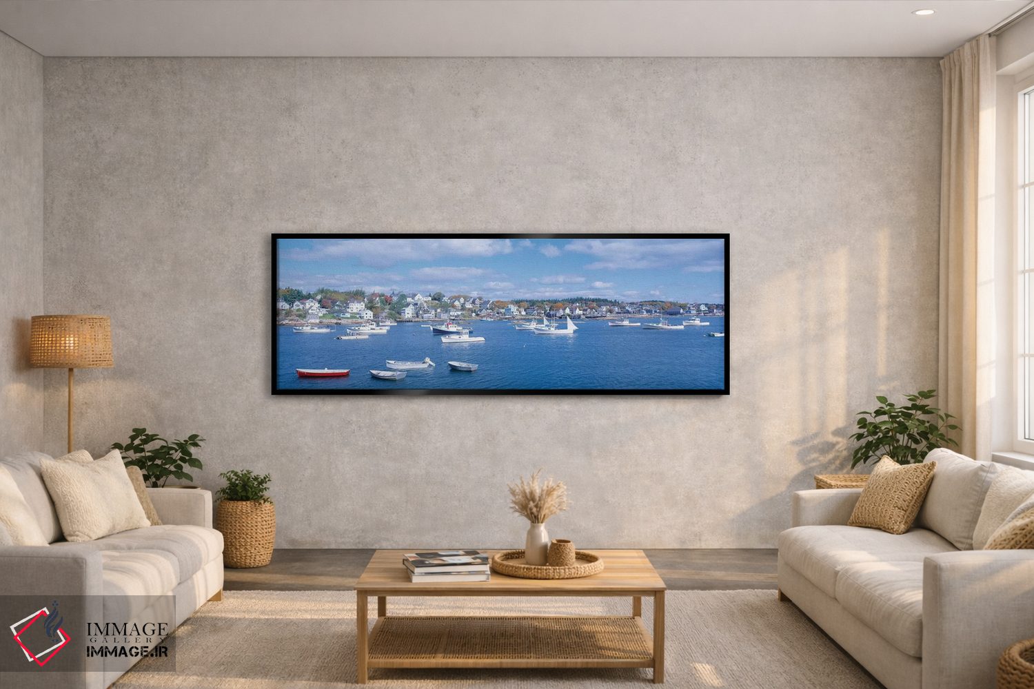 تابلو دکوراتیو "منظره بندر، استونینگتون، شهرستان هانوک، مین، ایالات مت… اثر پانورامیک ایمجز - D4B