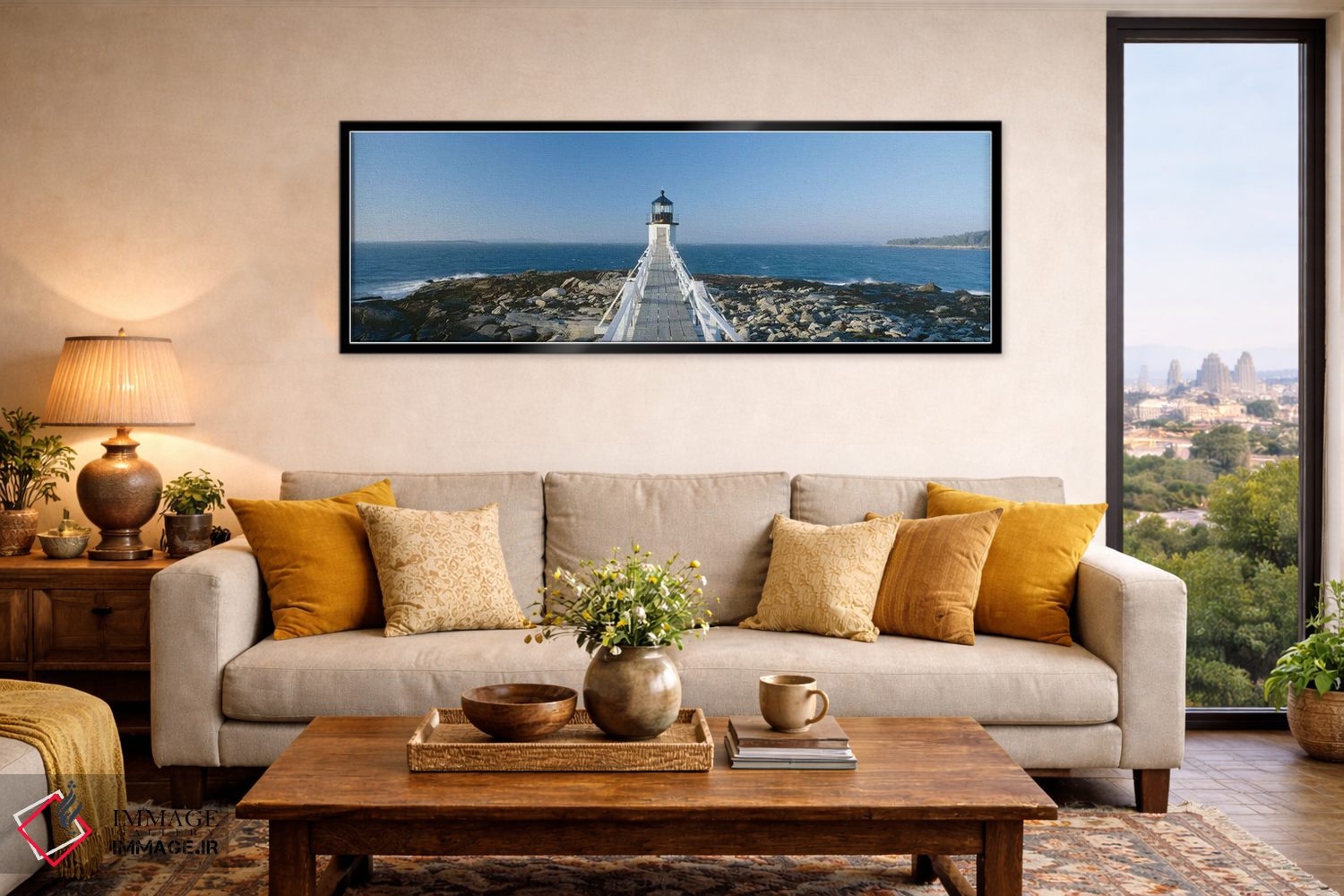 تابلو دکوراتیو "فانوس دریایی مارشال پوینت، پورت کلاید، سنت جورج، شهرست… اثر پانورامیک ایمجز - D6B