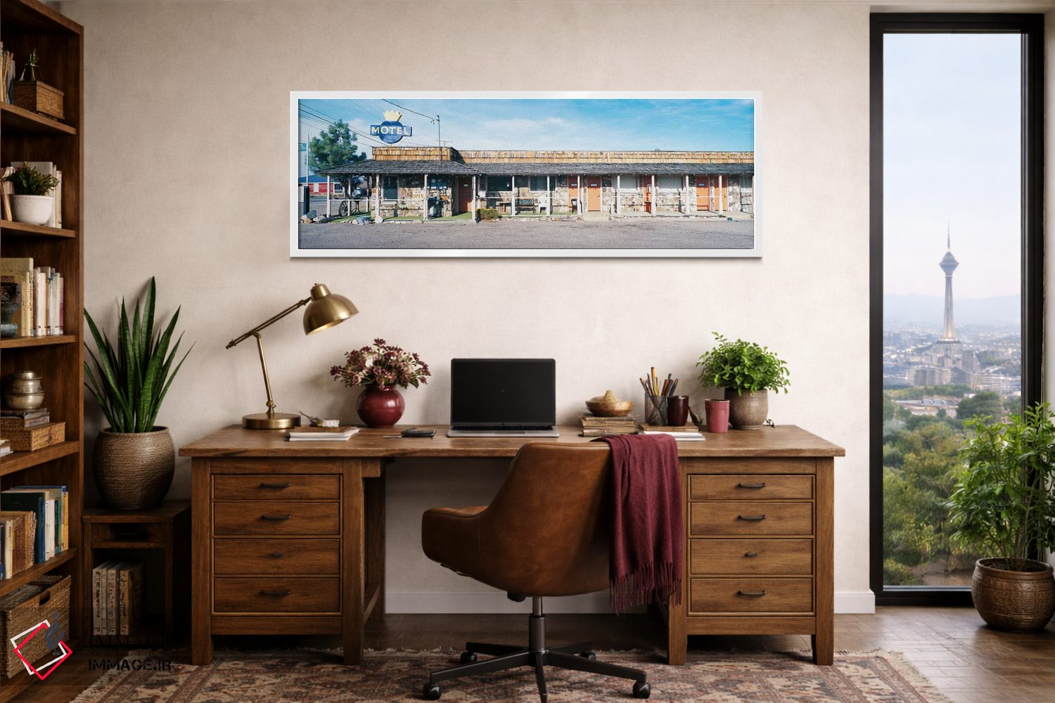 تابلو دکوراتیو "موتل قدیمی، تونوبا، شهرستان نی، نوادا، ایالات متحده آم… اثر پانورامیک ایمجز - D1W