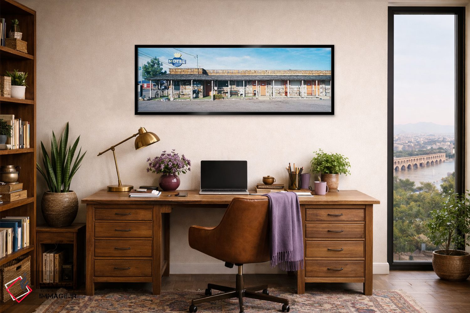 تابلو دکوراتیو "موتل قدیمی، تونوبا، شهرستان نی، نوادا، ایالات متحده آم… اثر پانورامیک ایمجز - D2B