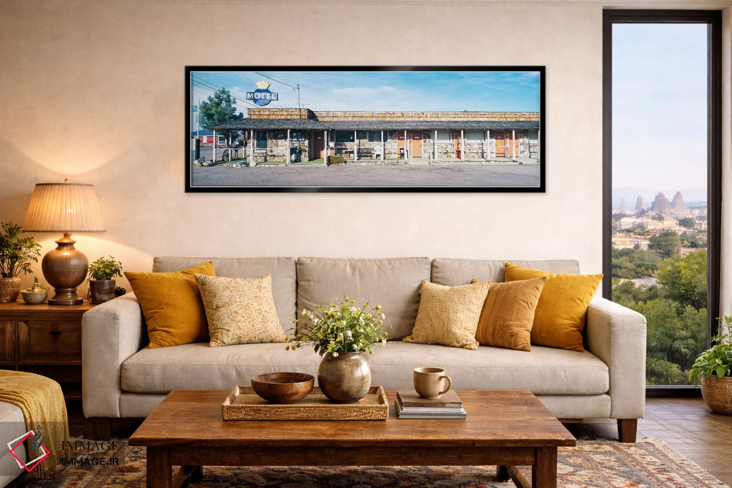 تابلو دکوراتیو "موتل قدیمی، تونوبا، شهرستان نی، نوادا، ایالات متحده آم… اثر پانورامیک ایمجز - D6B