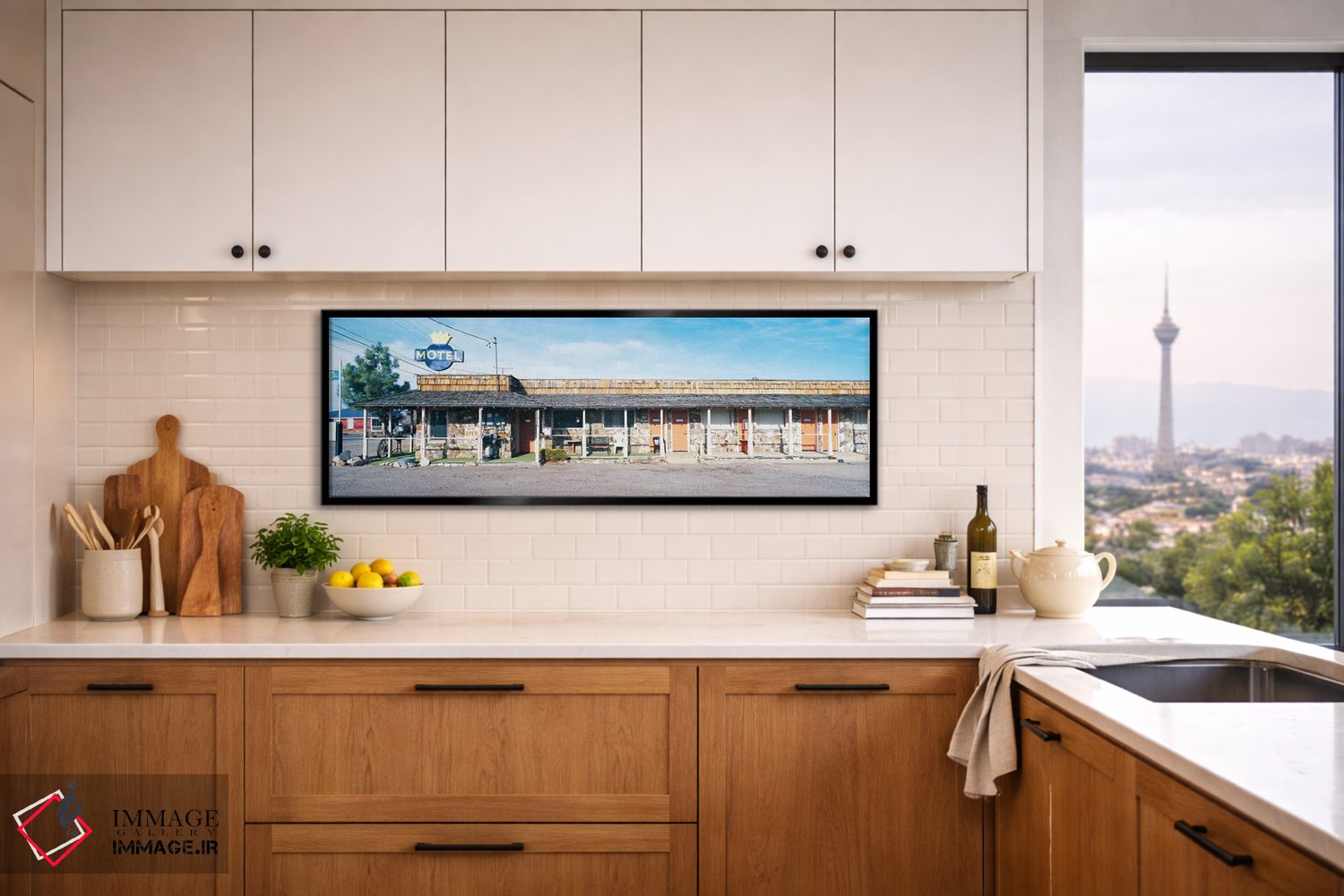 تابلو دکوراتیو "موتل قدیمی، تونوبا، شهرستان نی، نوادا، ایالات متحده آم… اثر پانورامیک ایمجز - D5B