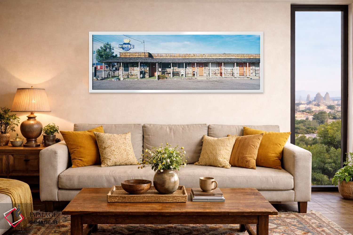 تابلو دکوراتیو "موتل قدیمی، تونوبا، شهرستان نی، نوادا، ایالات متحده آم… اثر پانورامیک ایمجز - D4W