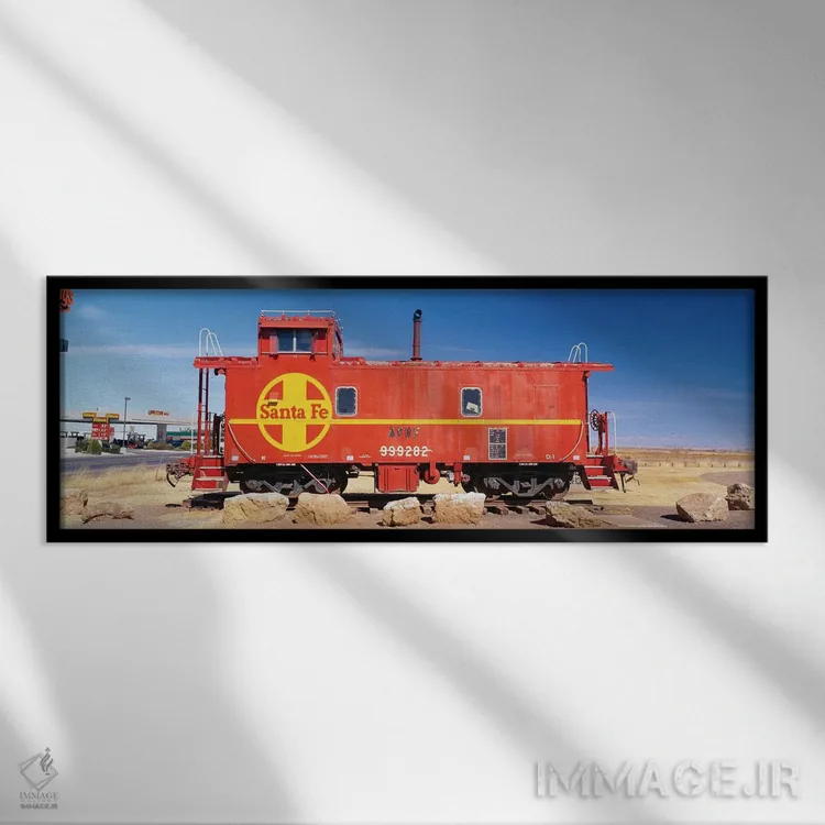 تابلو دکوراتیو "کابوس قرمز راه آهن آچیسون-توپکا-سانتا فه ، نمایشگاه مر… اثر پانورامیک ایمجز - نمای قابدار مشکی