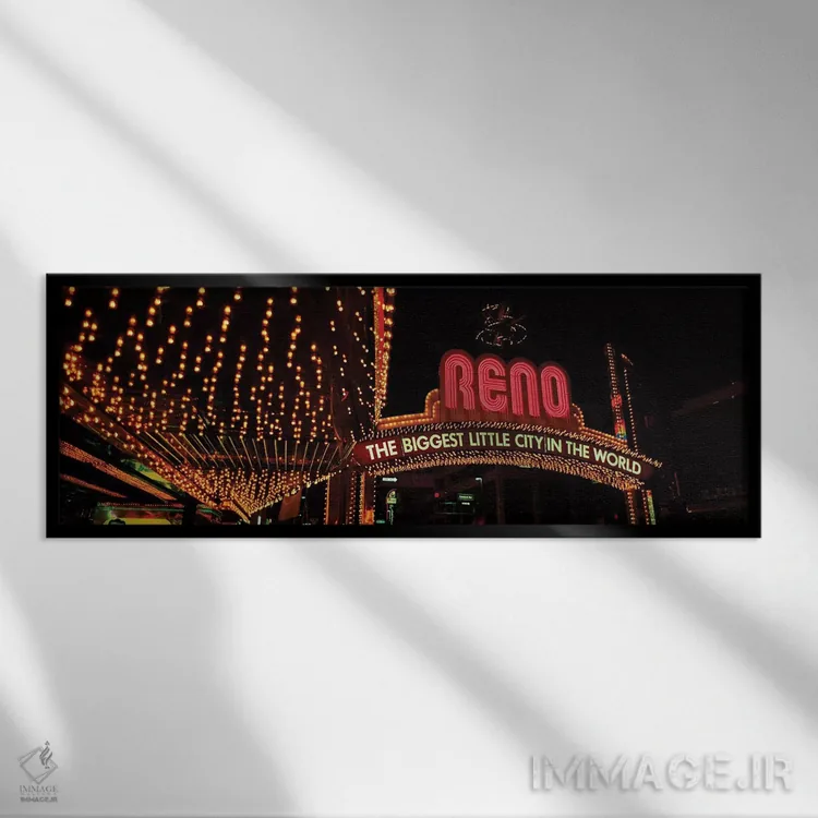 تابلو دکوراتیو "قوس رنو، رنو، شهرستان واشو، نوادا، ایالات متحده آمریکا… اثر پانورامیک ایمجز - نمای قابدار مشکی