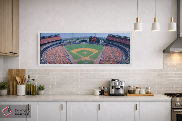 تابلو دکوراتیو "نمای هوایی اول، استادیوم شیا، فلشینگ، کوئینز، نیویورک… اثر پانورامیک ایمجز - D2W