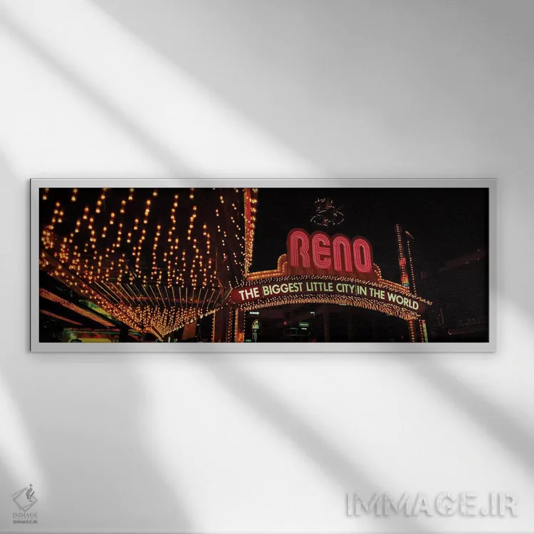 تابلو دکوراتیو "قوس رنو، رنو، شهرستان واشو، نوادا، ایالات متحده آمریکا… اثر پانورامیک ایمجز - نمای قابدار سفید