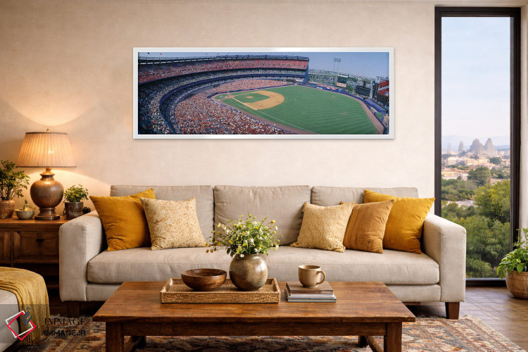 تابلو دکوراتیو "نمای هوایی دوم، استادیوم شیا، فلشینگ، کوئینز، نیویورک… اثر پانورامیک ایمجز - D4W
