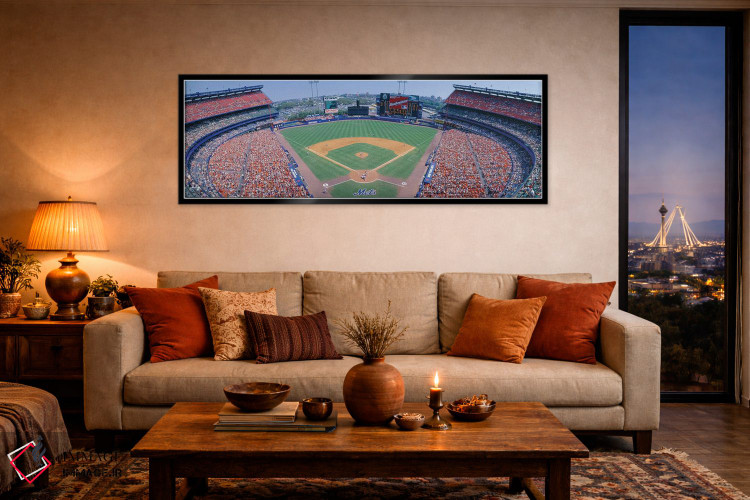 تابلو دکوراتیو "نمای هوایی اول، استادیوم شیا، فلشینگ، کوئینز، نیویورک… اثر پانورامیک ایمجز - D5B