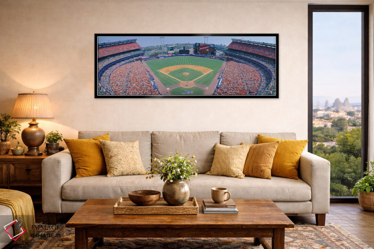 تابلو دکوراتیو "نمای هوایی اول، استادیوم شیا، فلشینگ، کوئینز، نیویورک… اثر پانورامیک ایمجز - D6B