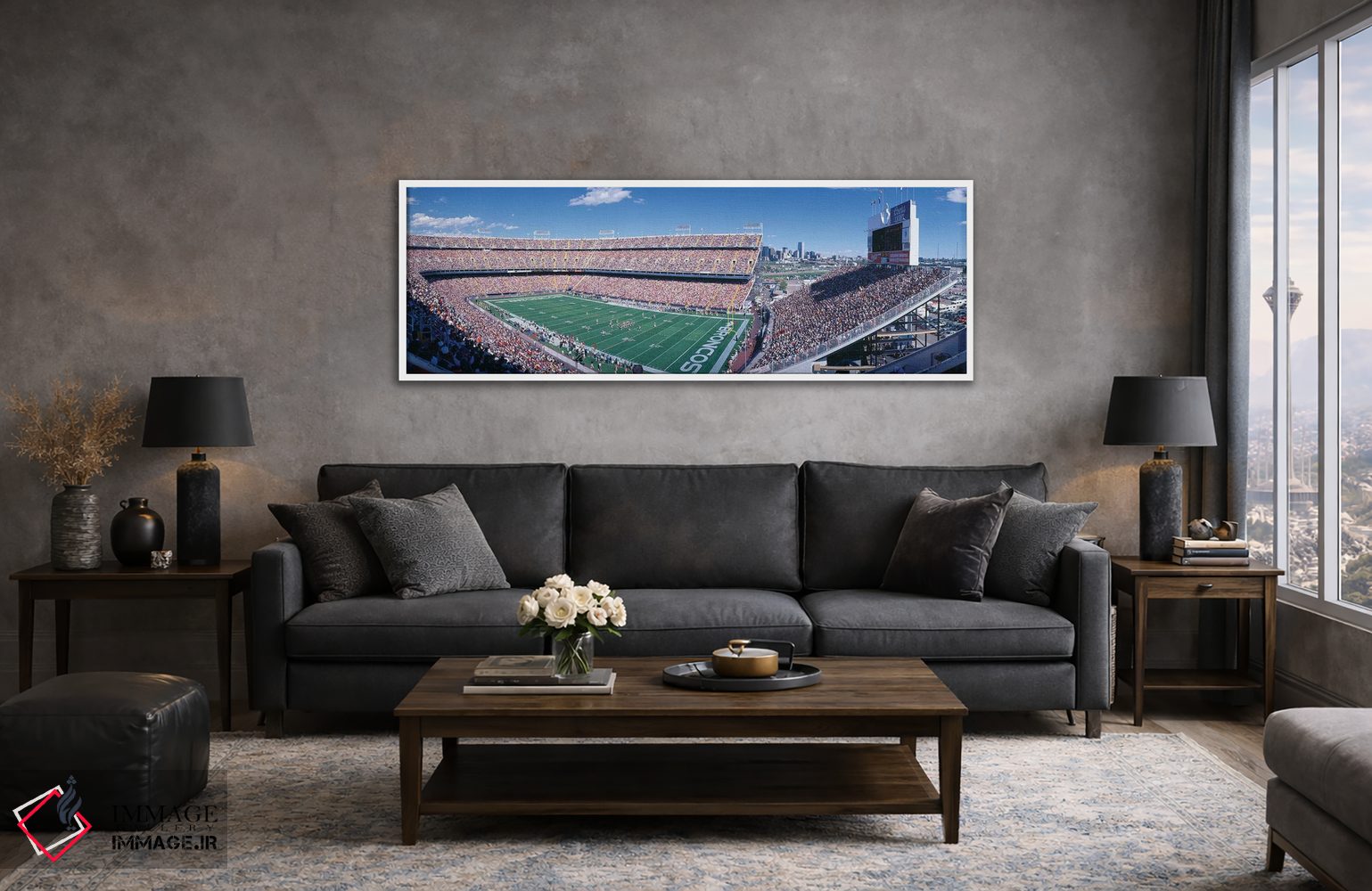 تابلو دکوراتیو "نمای هوایی دوم، استادیوم مایل های، دنور، شهرستان دنور… اثر پانورامیک ایمجز - D4W