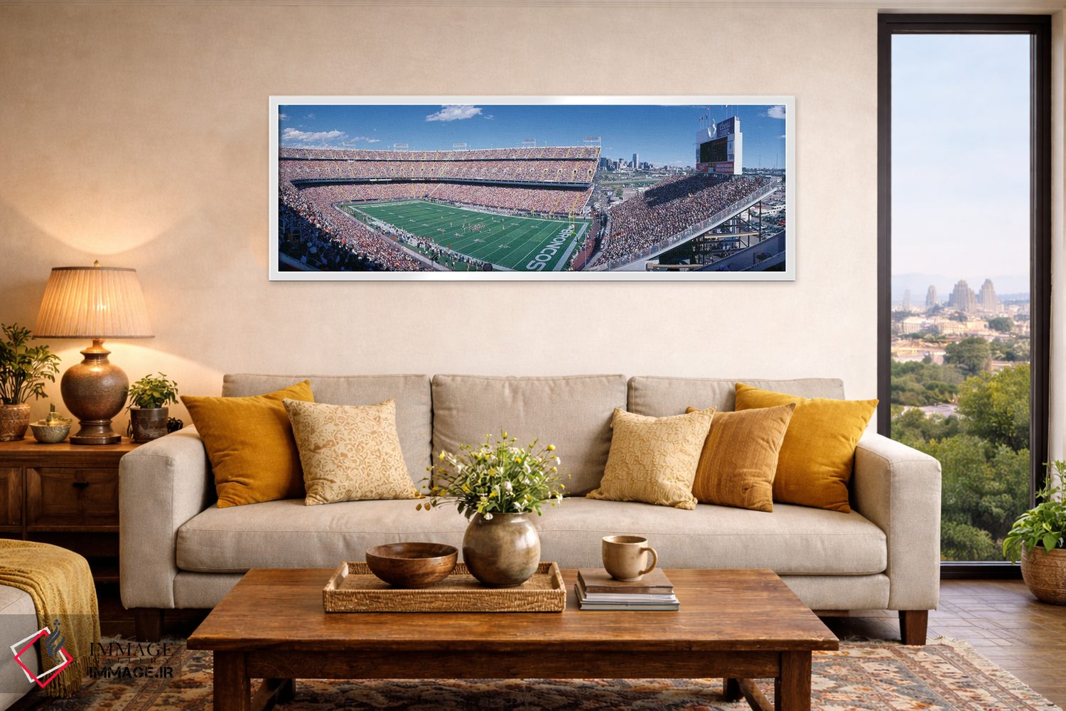تابلو دکوراتیو "نمای هوایی دوم، استادیوم مایل های، دنور، شهرستان دنور… اثر پانورامیک ایمجز - D5W