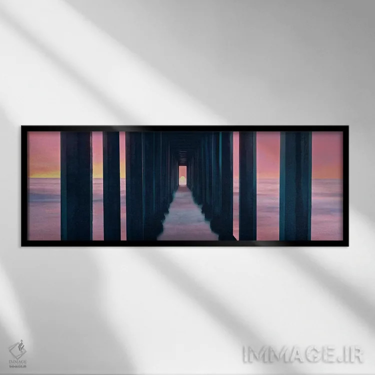 تابلو دکوراتیو "غروب، زیر دکه اسکریپس، لا جولا، سن دیگو، شهرستان سن دی… اثر پانورامیک ایمجز - نمای قابدار مشکی