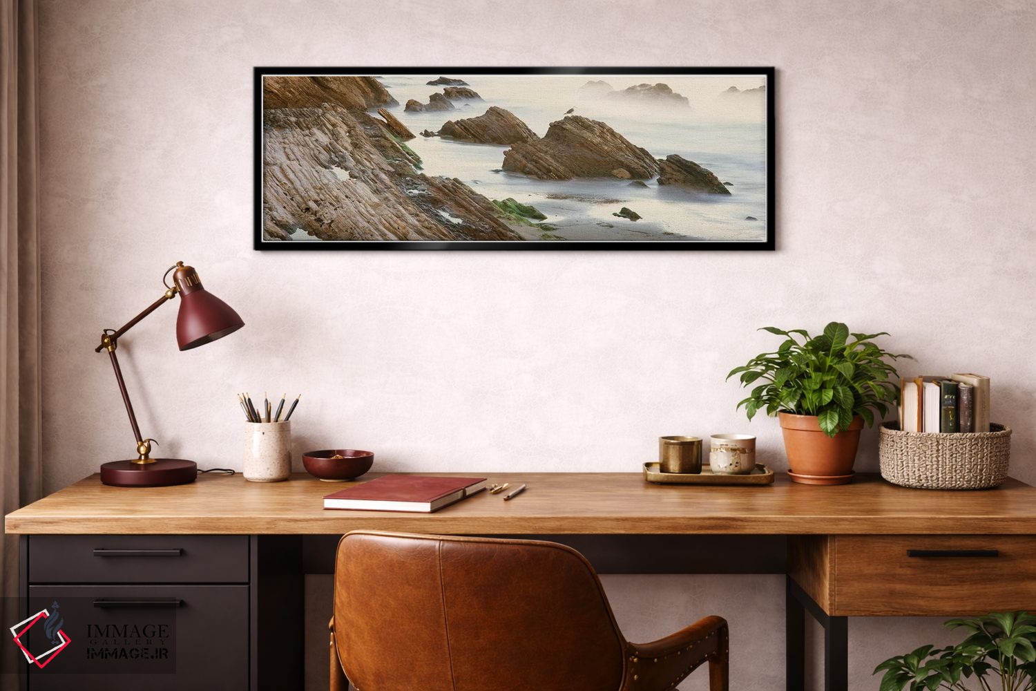 تابلو دکوراتیو "فرم های صخره ای ساحلی، گاویوتا، شهرستان سانتا باربارا… اثر پانورامیک ایمجز - D3B