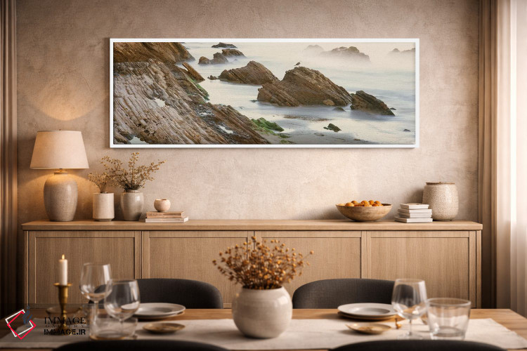 تابلو دکوراتیو "فرم های صخره ای ساحلی، گاویوتا، شهرستان سانتا باربارا… اثر پانورامیک ایمجز - D1W