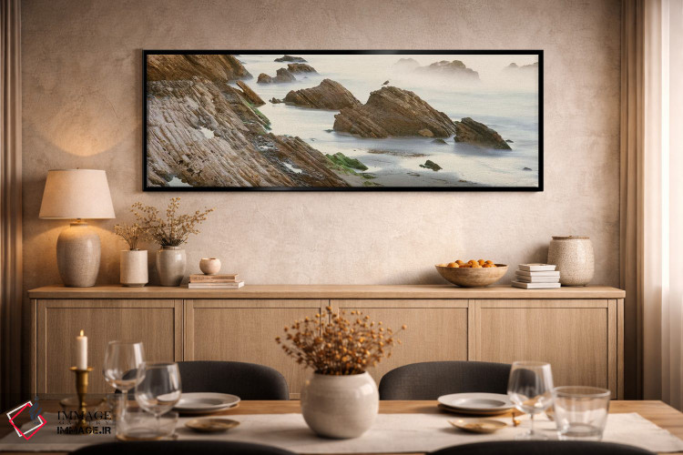 تابلو دکوراتیو "فرم های صخره ای ساحلی، گاویوتا، شهرستان سانتا باربارا… اثر پانورامیک ایمجز - D2B