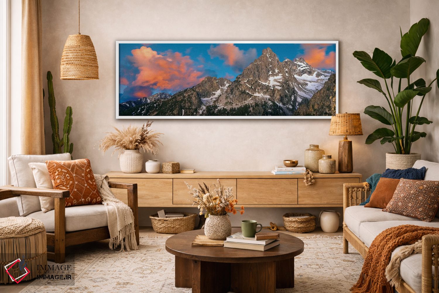 تابلو دکوراتیو "رشته کوه تیتون دوم، رشته کوه راکی، پارک ملی گرند تیتون… اثر پانورامیک ایمجز - D2W