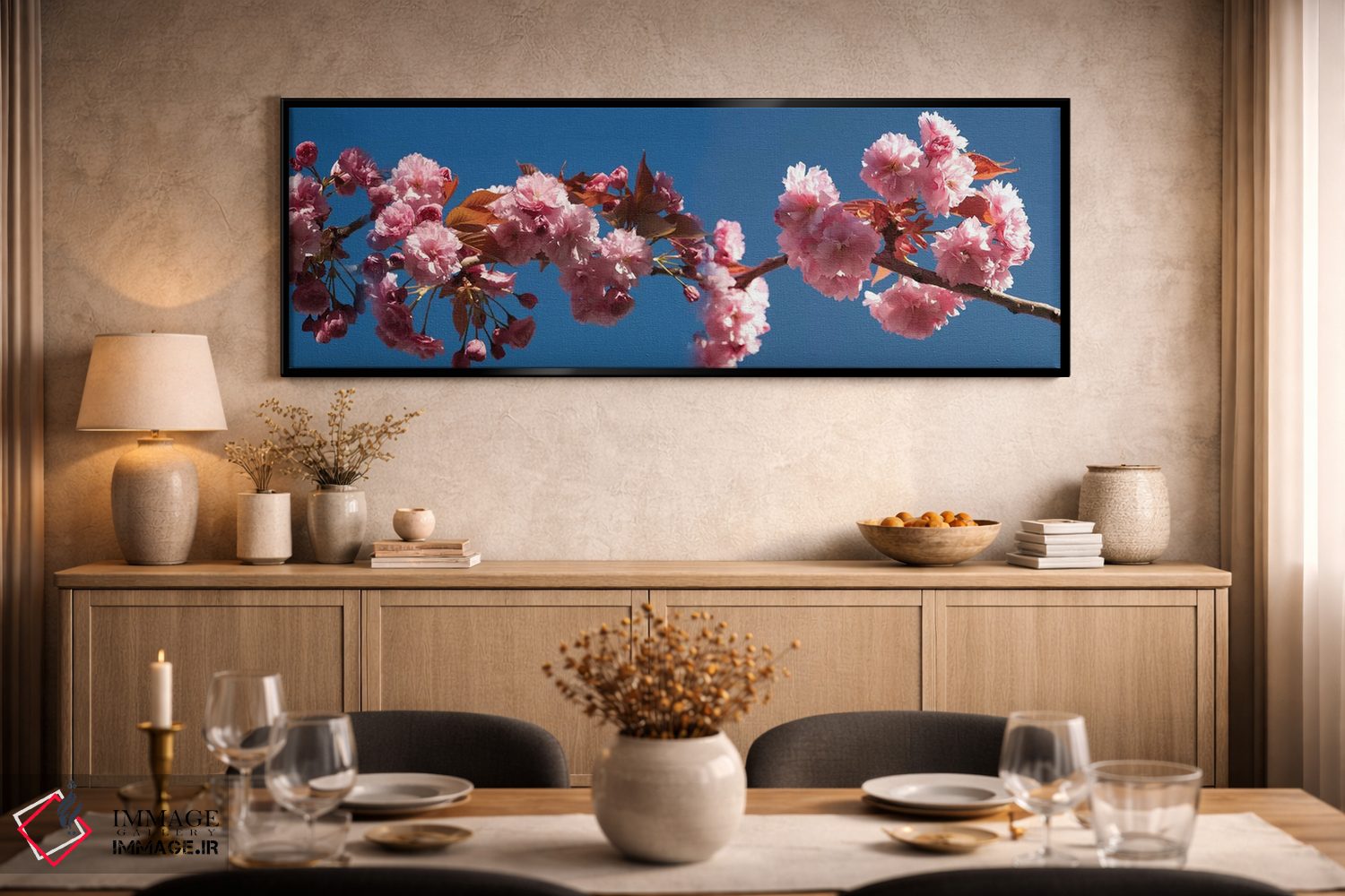 تابلو دکوراتیو "شاخه ای از شکوفه های گیلاس" اثر پانورامیک ایمجز - D2B