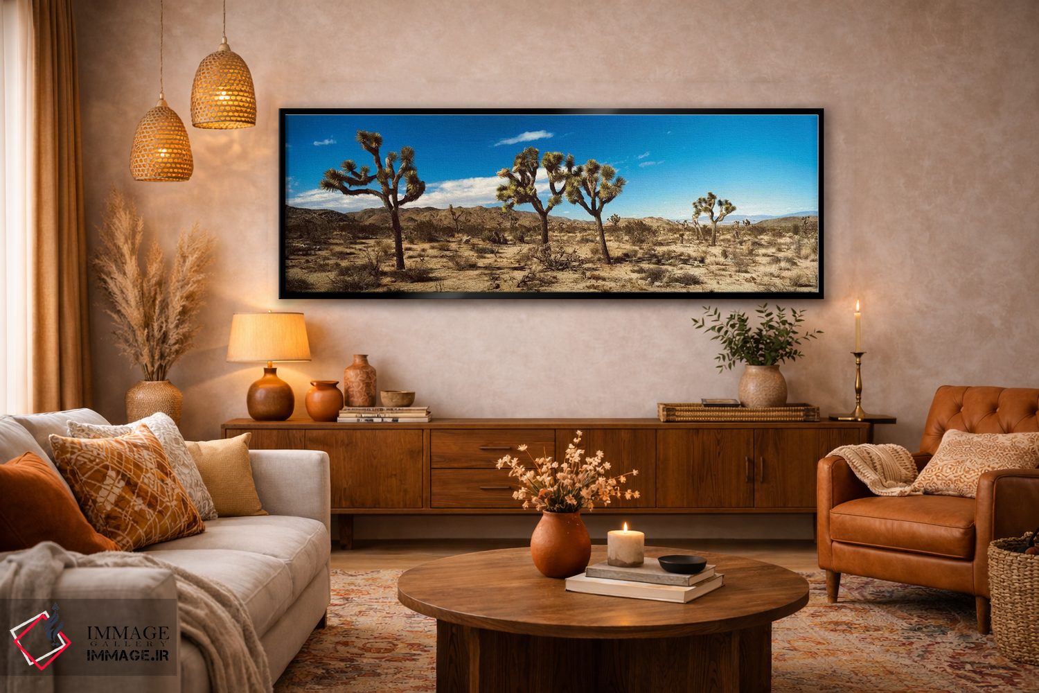 تابلو دکوراتیو "منظره بیابانی، پارک ملی درخت یوشا، کالیفرنیا، ایالات م… اثر پانورامیک ایمجز - D6B