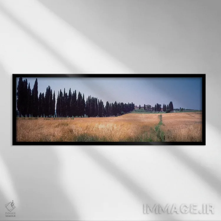 تابلو دکوراتیو "منظره روستایی دوم، توریتا دی سی نا، استان سی نا، منطقه… اثر پانورامیک ایمجز - نمای قابدار مشکی