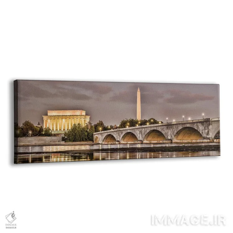 تابلو دکوراتیو پل یادبود آرلینگتون با آثار تاریخی در پس زمینه، واشنگتن… اثر پانورامیک ایمجز - نمای پرسپکتیو محصول