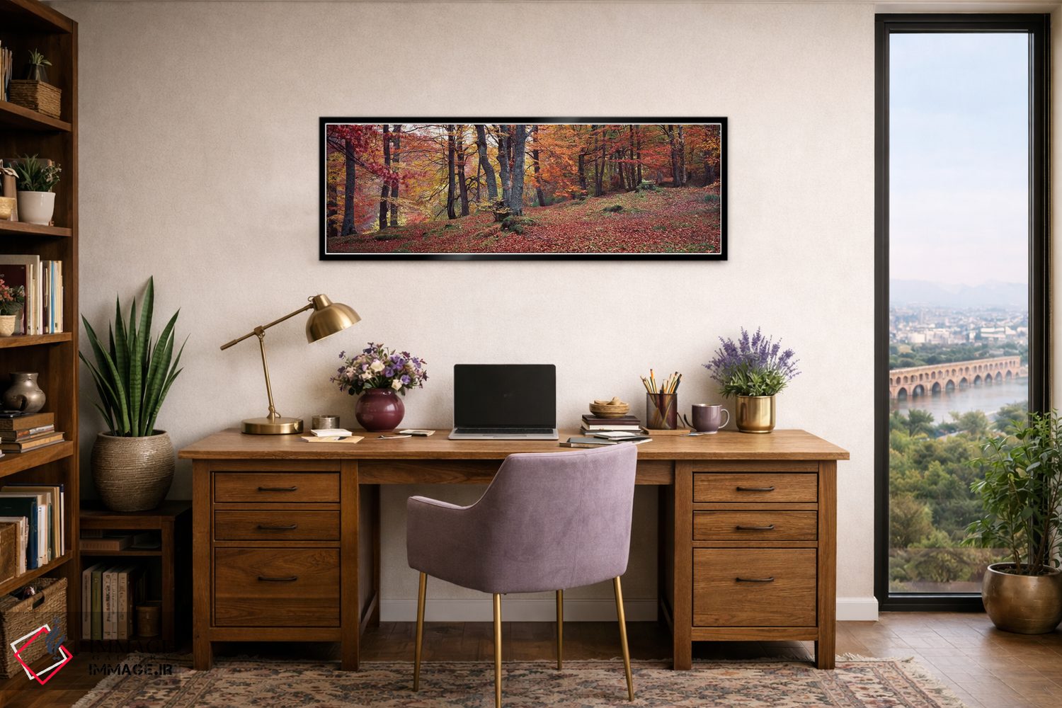 تابلو دکوراتیو درختان بلوط در پاییز، آبرفلدی، پرت و کینروس، اسکاتلند اثر پانورامیک ایمجز - D1B