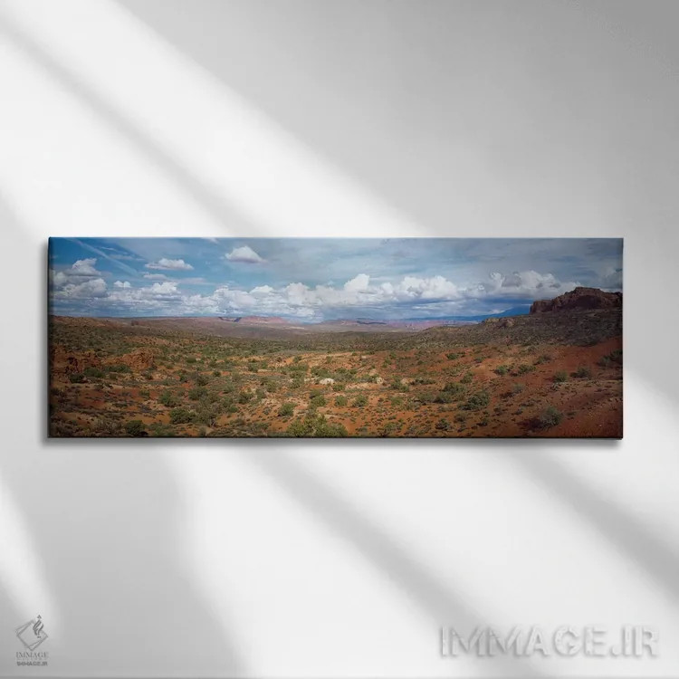 تابلو دکوراتیو Arches National Park, Utah, USA,بوته ها در بیابان، پارک… اثر پانورامیک ایمجز - نمای روبهرو روی دیوار
