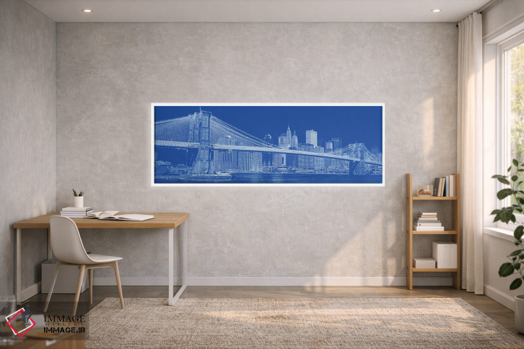 تابلو دکوراتیو New York City, USA II,پل بروکلین بر فراز رودخانه ایست… اثر پانورامیک ایمجز - D1W