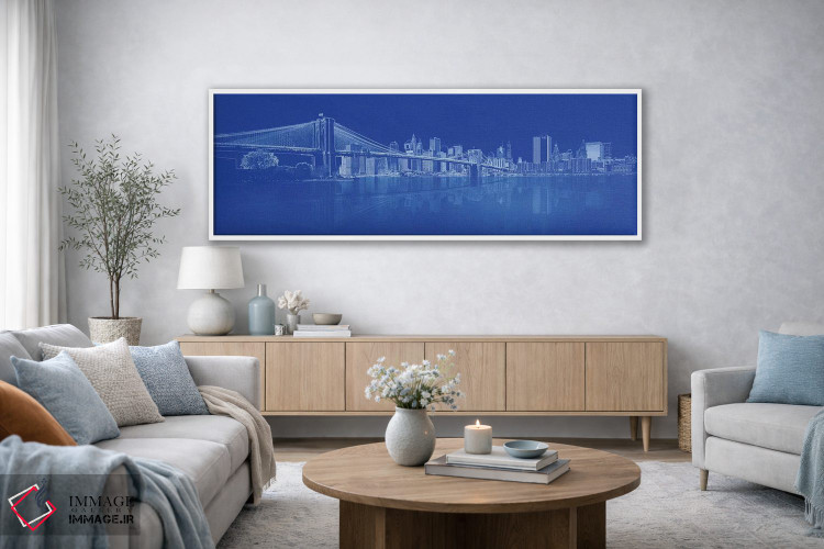 تابلو دکوراتیو New York City, USA I,پل بروکلین بر فراز رودخانه ایست، ن… اثر پانورامیک ایمجز - D2W