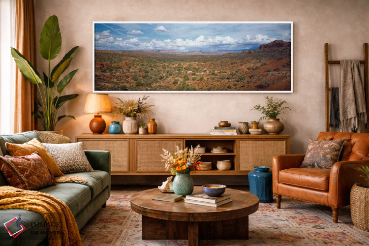تابلو دکوراتیو Arches National Park, Utah, USA,بوته ها در بیابان، پارک… اثر پانورامیک ایمجز - D1W