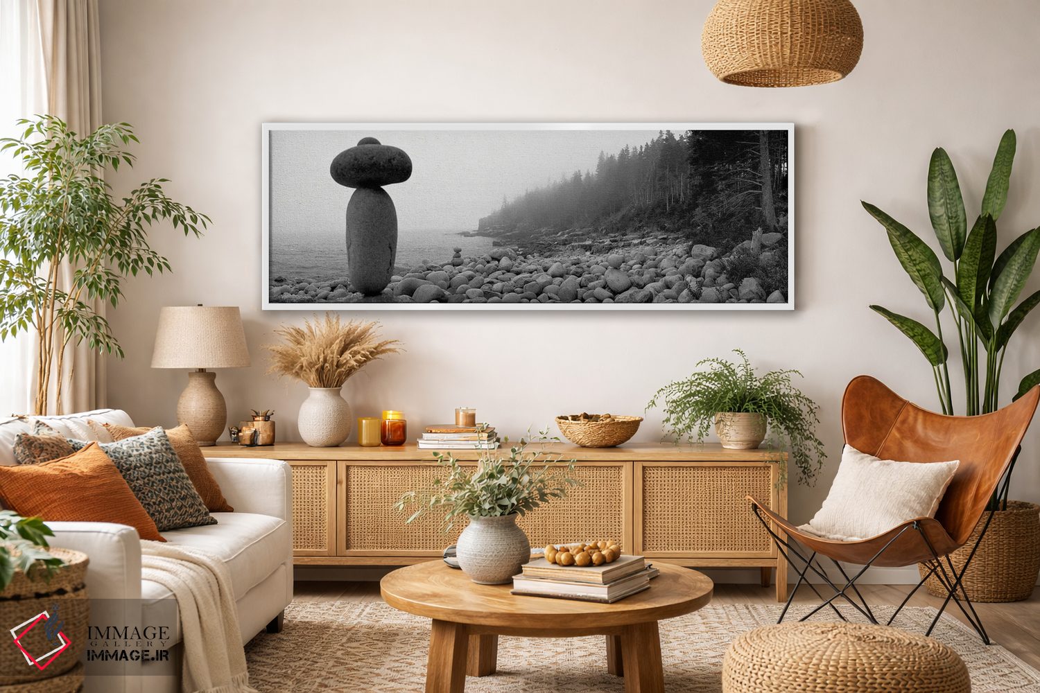 تابلو دکوراتیو Acadia National Park, Maine, USA ,توده سنگ روی ساحل سنگ… اثر پانورامیک ایمجز - D2W