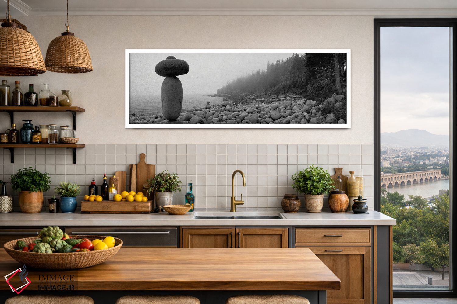 تابلو دکوراتیو Acadia National Park, Maine, USA ,توده سنگ روی ساحل سنگ… اثر پانورامیک ایمجز - D3W