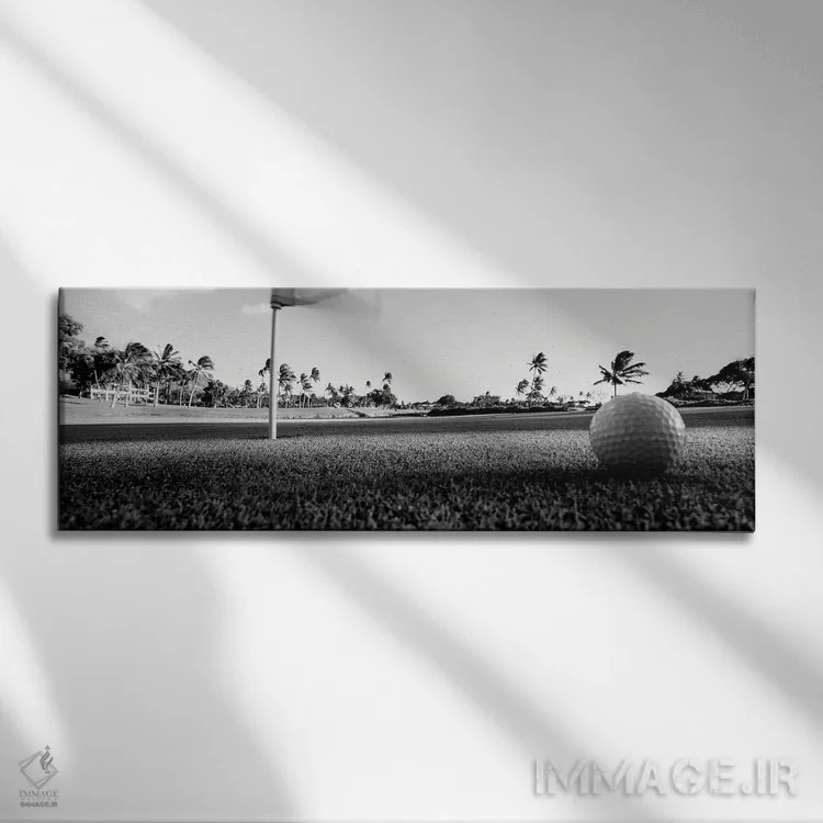 تابلو دکوراتیو "نمای نزدیک توپ گلف و سوراخ آن، هاوایی، ایالات متحده " اثر پانورامیک ایمجز - نمای روبهرو روی دیوار