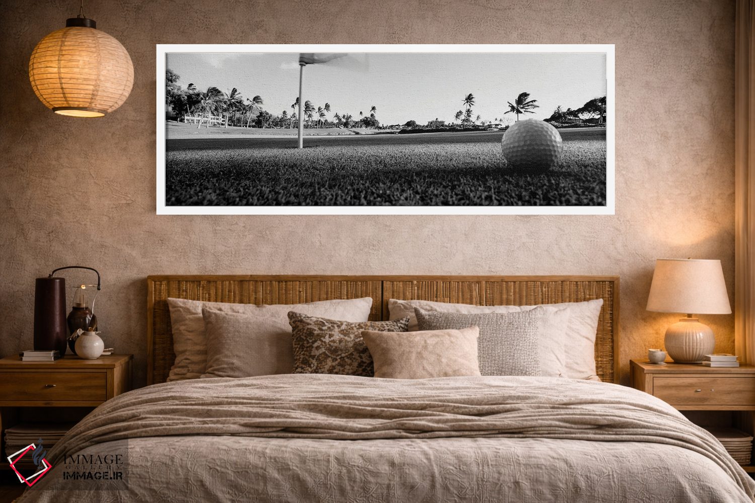 تابلو دکوراتیو "نمای نزدیک توپ گلف و سوراخ آن، هاوایی، ایالات متحده " اثر پانورامیک ایمجز - D4W