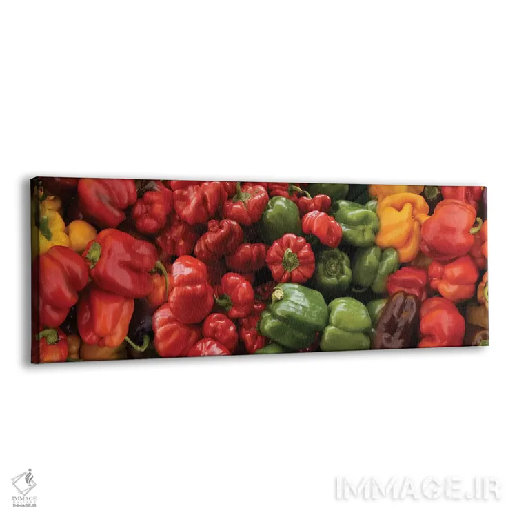 تابلو دکوراتیو "نمای نزدیک فلفل های مختلف برای فروش در بازار I" اثر پانورامیک ایمجز - نمای پرسپکتیو محصول