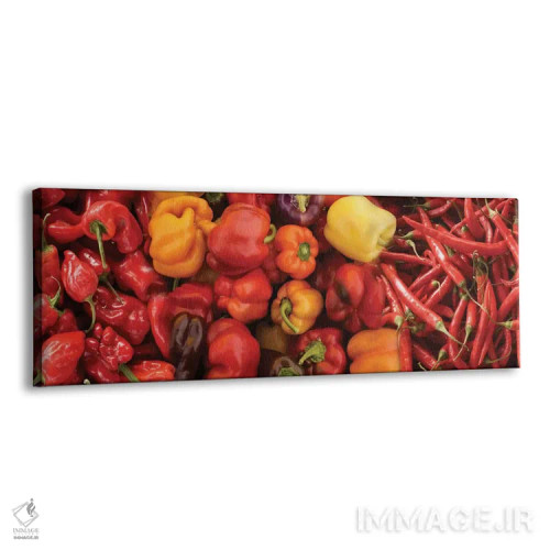 تابلو دکوراتیو "نمای نزدیک فلفل های مختلف برای فروش در بازار III" اثر پانورامیک ایمجز - نمای پرسپکتیو محصول