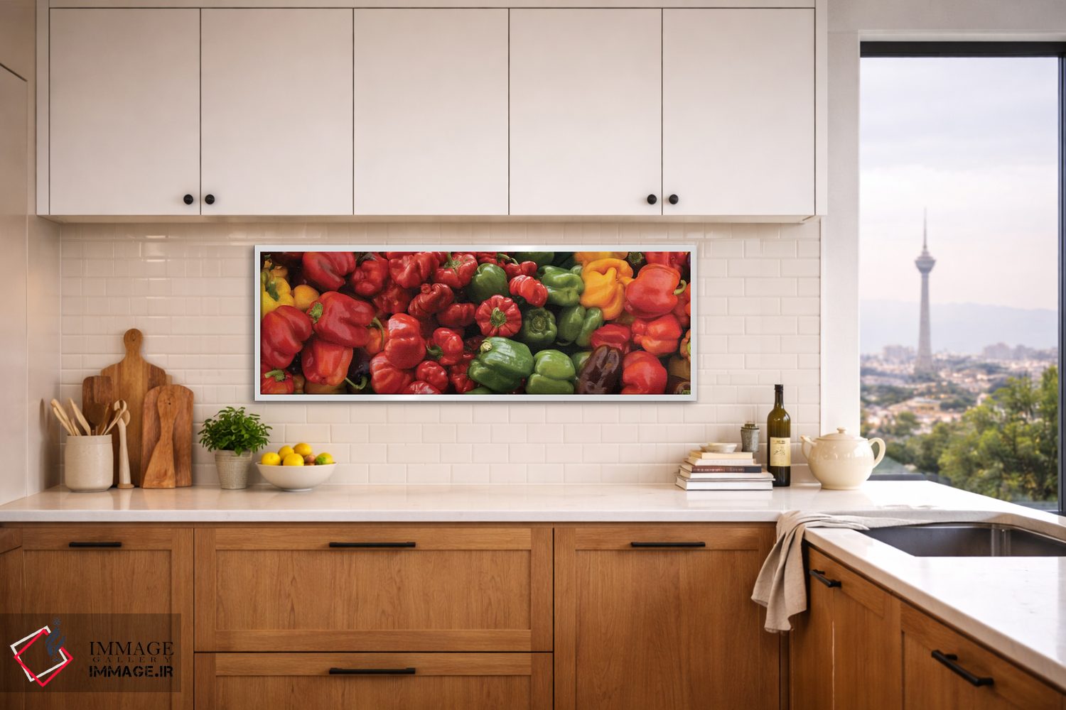 تابلو دکوراتیو "نمای نزدیک فلفل های مختلف برای فروش در بازار I" اثر پانورامیک ایمجز - D1W