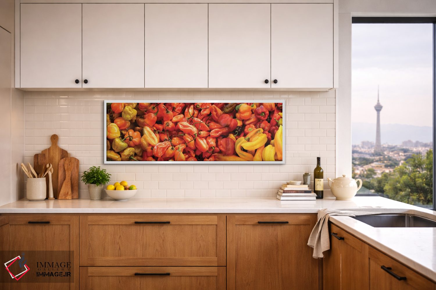 تابلو دکوراتیو "نمای نزدیک فلفل های مختلف برای فروش در بازار II" اثر پانورامیک ایمجز - D2W