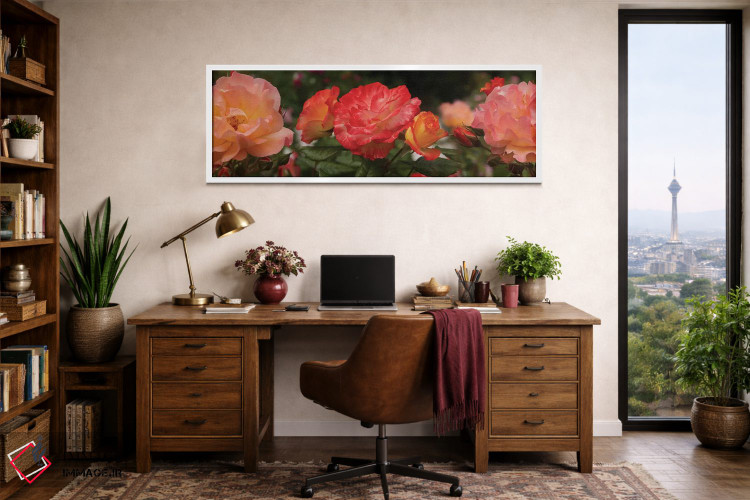 تابلو دکوراتیو "نمای نزدیک گل های بگونیا و رز" اثر پانورامیک ایمجز - D1W