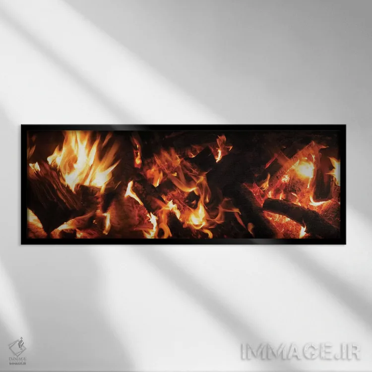 تابلو دکوراتیو "نمای نزدیک آتش بس در شب II" اثر پانورامیک ایمجز - نمای قابدار مشکی