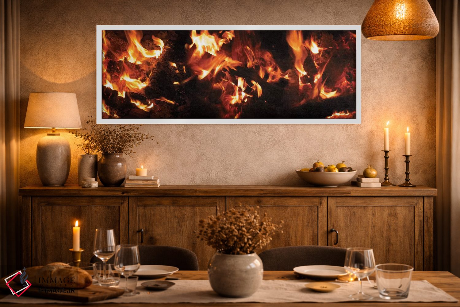 تابلو دکوراتیو "نمای نزدیک آتش بس در شب I" اثر پانورامیک ایمجز - D1W