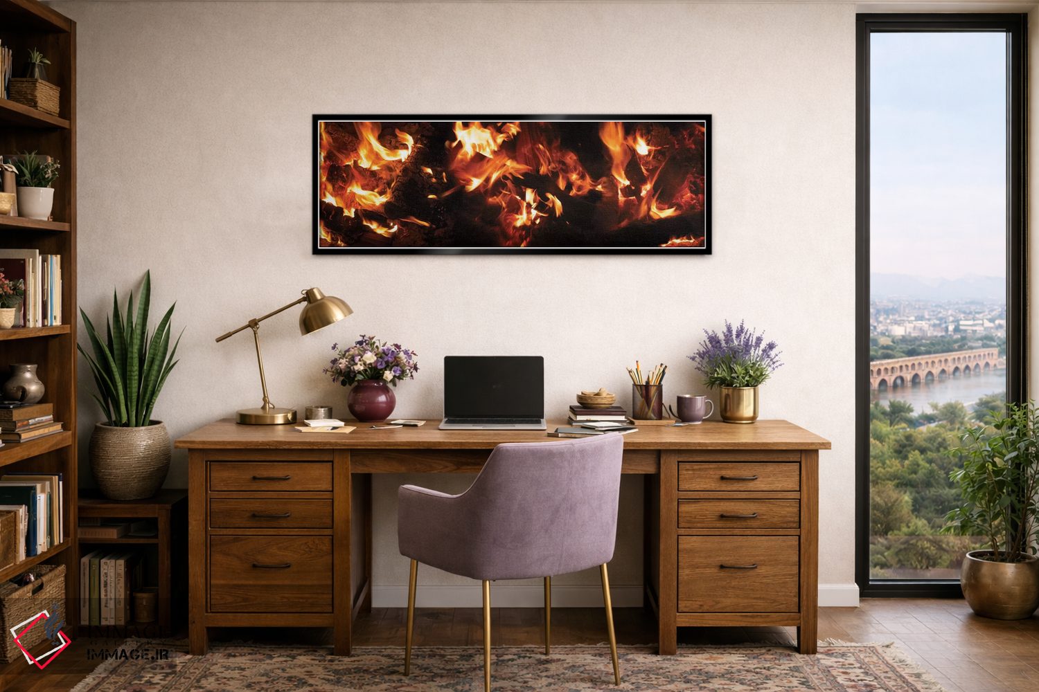 تابلو دکوراتیو "نمای نزدیک آتش بس در شب I" اثر پانورامیک ایمجز - D2B