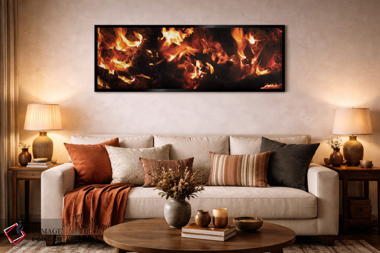 تابلو دکوراتیو "نمای نزدیک آتش بس در شب I" اثر پانورامیک ایمجز - D6B