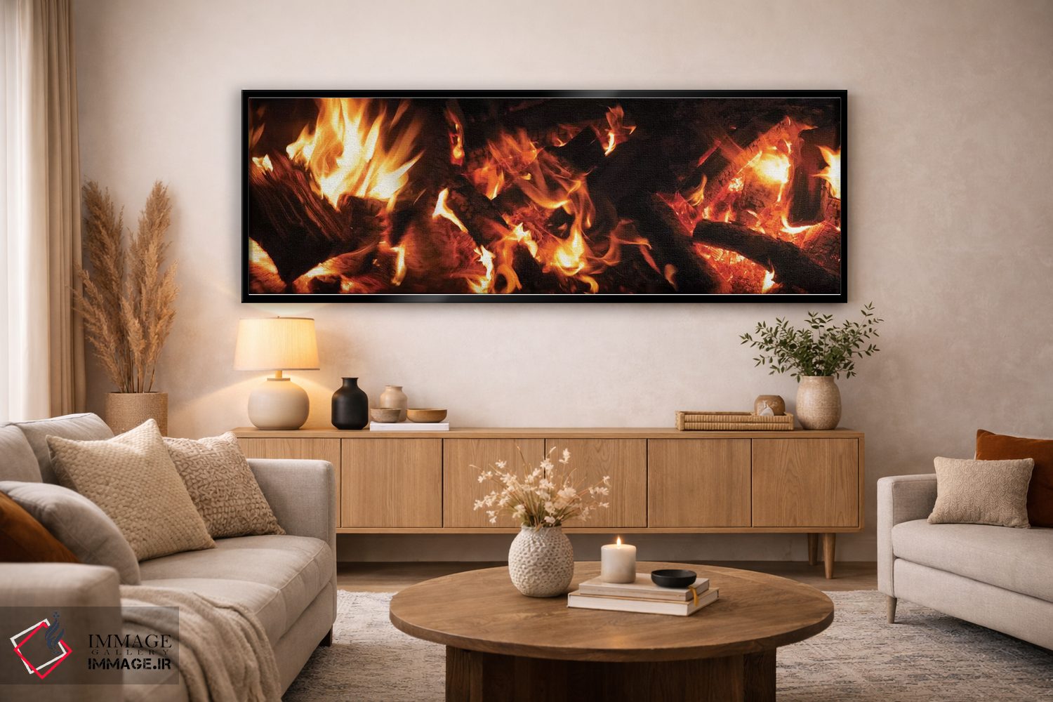 تابلو دکوراتیو "نمای نزدیک آتش بس در شب II" اثر پانورامیک ایمجز - D5B