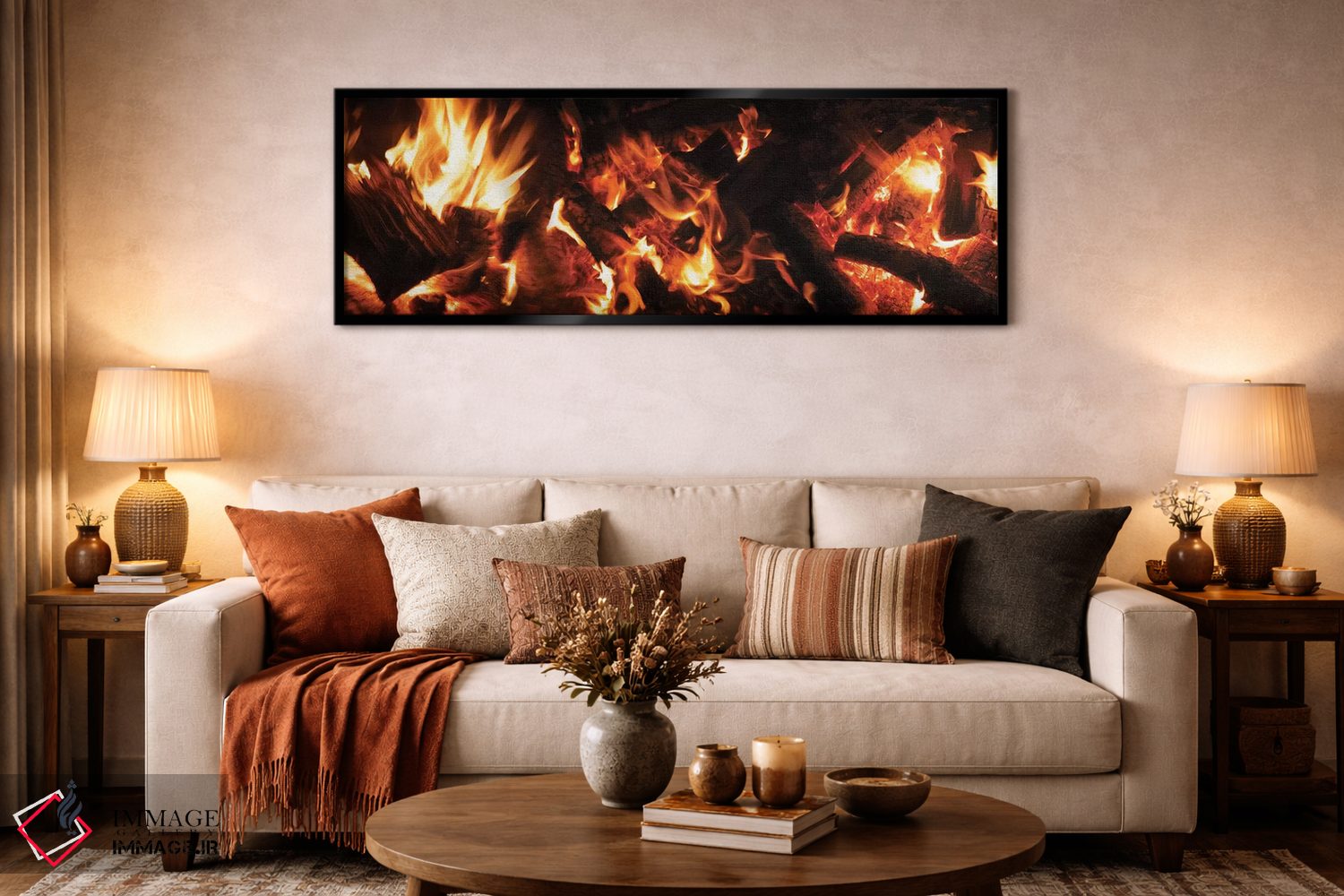 تابلو دکوراتیو "نمای نزدیک آتش بس در شب II" اثر پانورامیک ایمجز - D6B