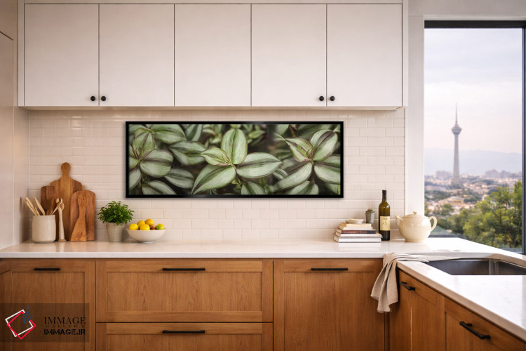 تابلو دکوراتیو "نمای نزدیک برگ های سبز II" اثر پانورامیک ایمجز - D5B