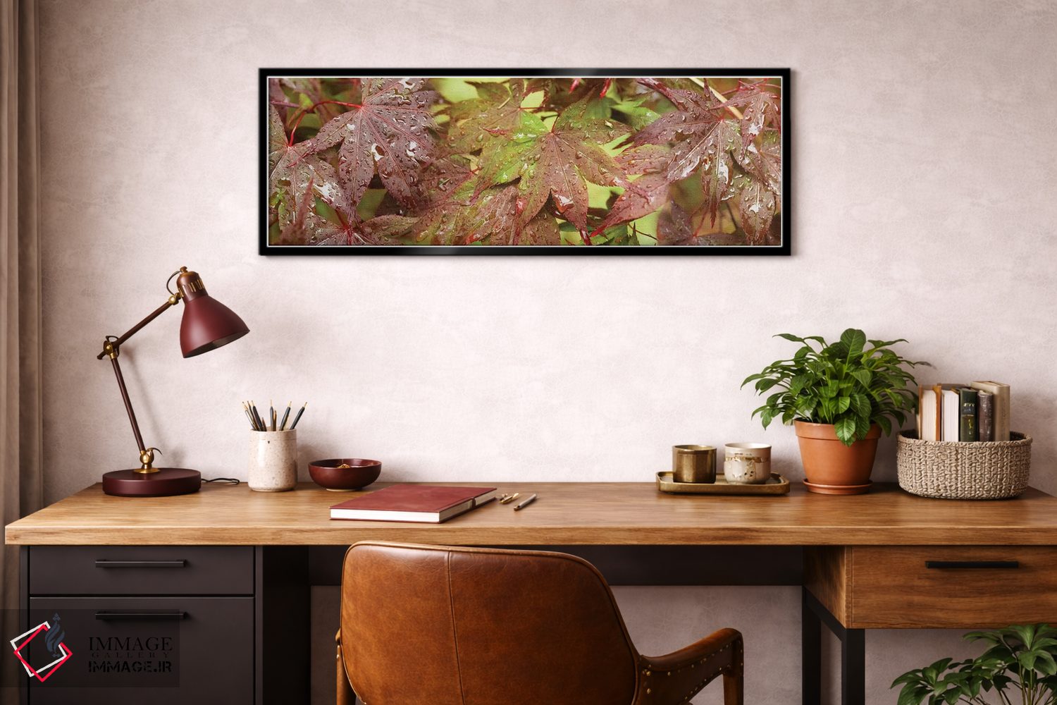 تابلو دکوراتیو "نمای نزدیک برگ های افرا ژاپنی I" اثر پانورامیک ایمجز - D3B
