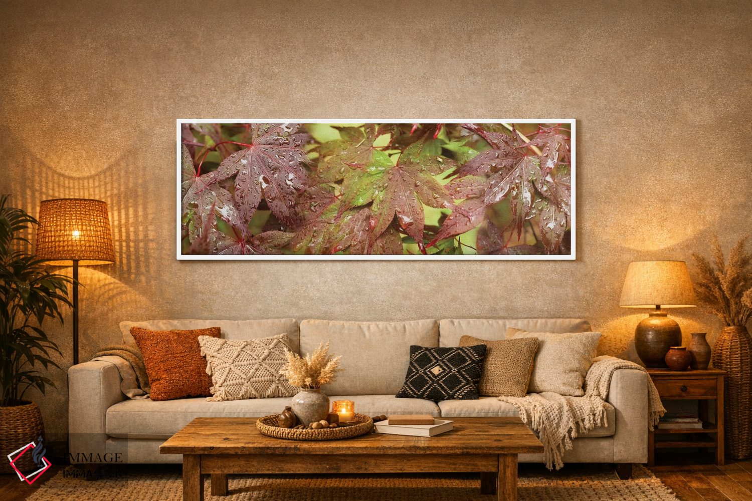 تابلو دکوراتیو "نمای نزدیک برگ های افرا ژاپنی I" اثر پانورامیک ایمجز - D5W
