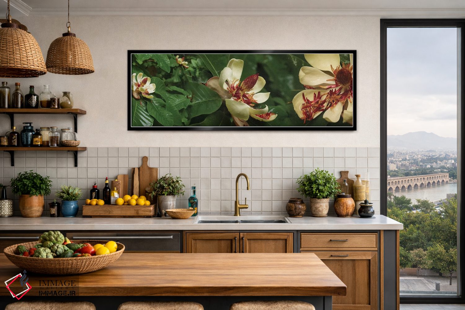 تابلو دکوراتیو گل های شکفته مگنولیا نزدیک I اثر پانورامیک ایمجز - D2B