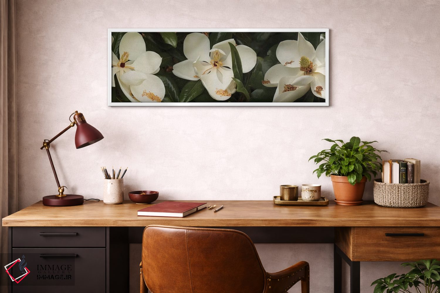 تابلو دکوراتیو گل های شکفته مگنولیا نزدیک III اثر پانورامیک ایمجز - D3W